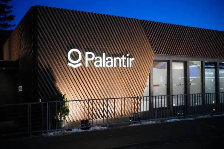 Palantir signage at the World Economic Forum in Davos