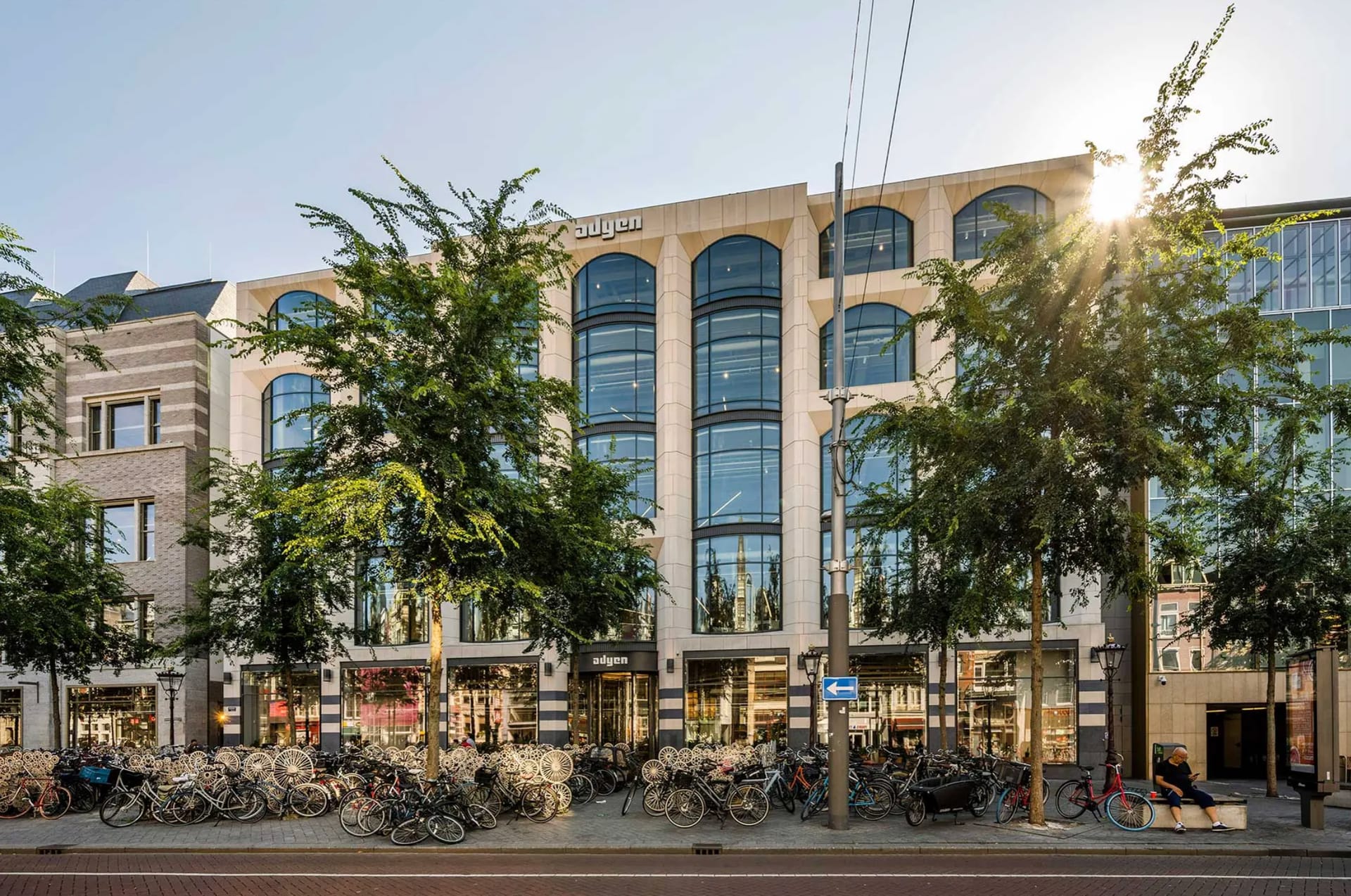 Adyen headquarters in central Amsterdam, representing the city's fintech and payments engineering cluster.